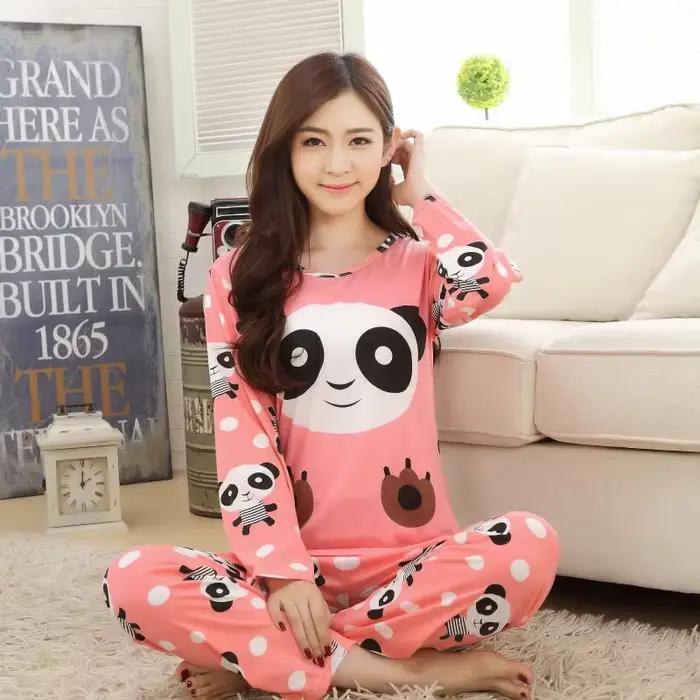 Pyjama à manches longues pour femme, vêtements de dessin animé, mignon, cœur de pêche, vêtements d'intérieur, peut être porté à l'extérieur, nouveau, 2024