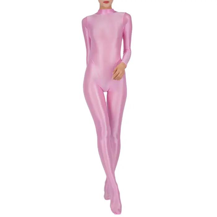 Combinaison complète pour femmes, collants de sport, de gymnastique, de Yoga, à manches longues, une pièce, couleur unie, vêtements de sport en forme de corps