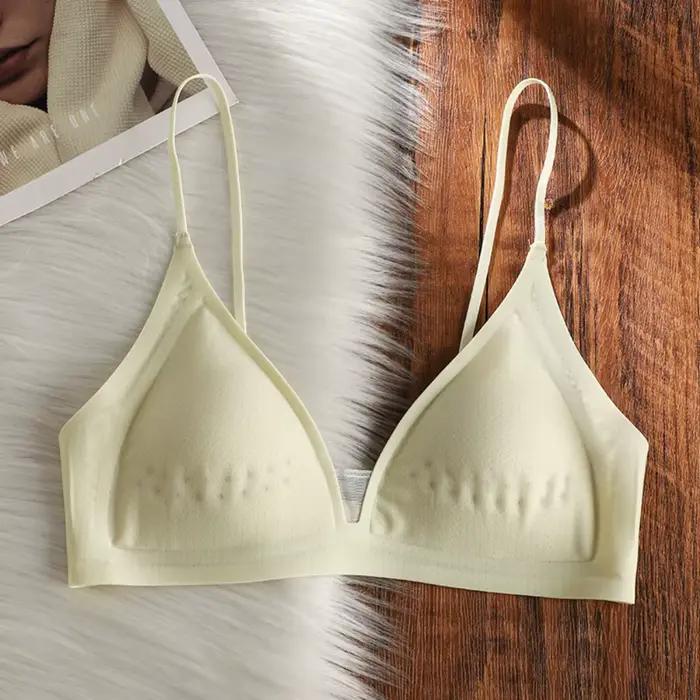 Soutien-gorge sans couture en soie glacée effet frais pour petites poitrines, sans armatures, avec coussinets respirants, soutien latéral anti-affaissement, lingerie quotidienne, tailles 32-38