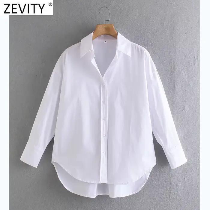 Zevity – Dámska košeľa z popelínu s dlhým rukávom