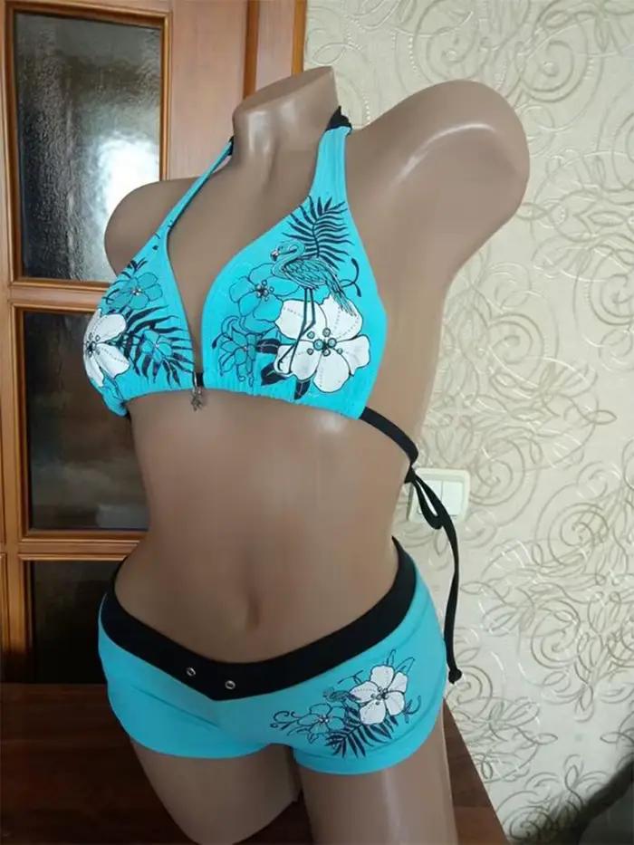 Vintage kvetinový potlač Cutie bikini set 2000s plavky Sexy ženy plavková móda lodičkové