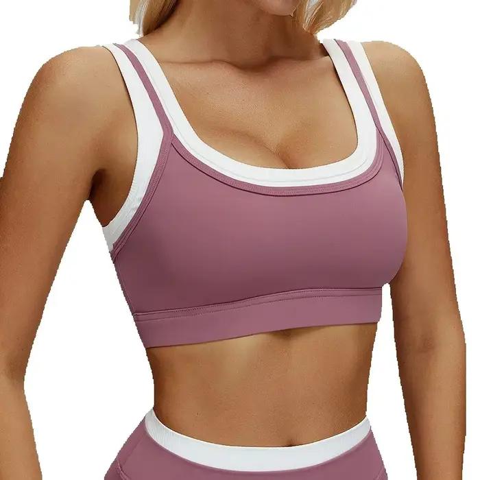 Soutien-gorge de Yoga pour femmes, soutien-gorge de sport respirant, Double bretelles, haut d'entraînement, Anti-transpiration, haut de Fitness, Push up, course à pied