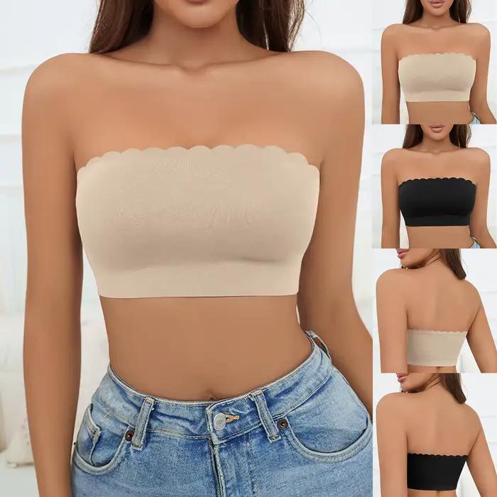 Sous-vêtements Bandeau pour femmes, haut tubulaire extensible, soutien-gorge Bandeau sans bretelles, soutien-gorge extensible en Silicone, non rembourré, топ sashртив ums ж miscedhe