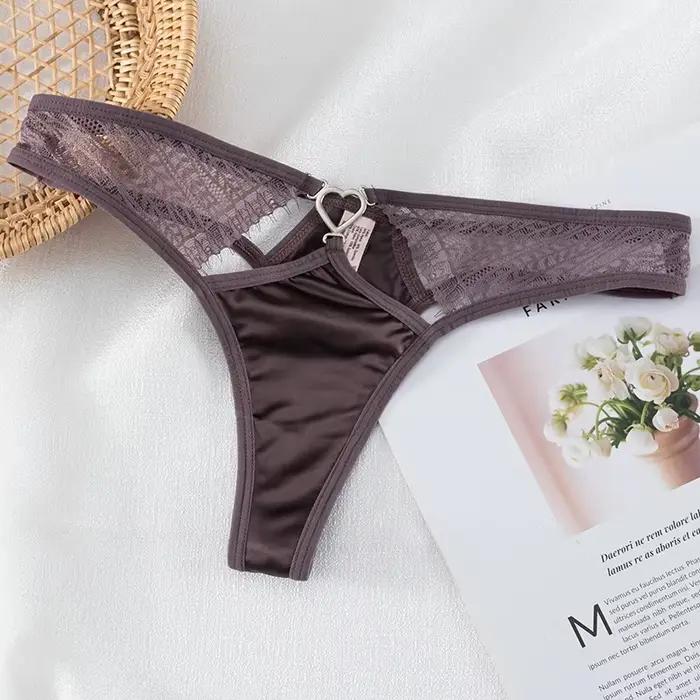 String européen taille basse sans couture pour femme, sous-vêtement confortable, culotte sexy en dentelle, lingerie féminine