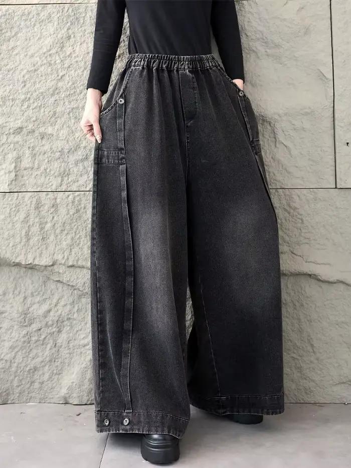 Amax LuluE 2026 jar klasická džínsová nohavica pre dámy Vintage pevná ležérna žena voľná elastická