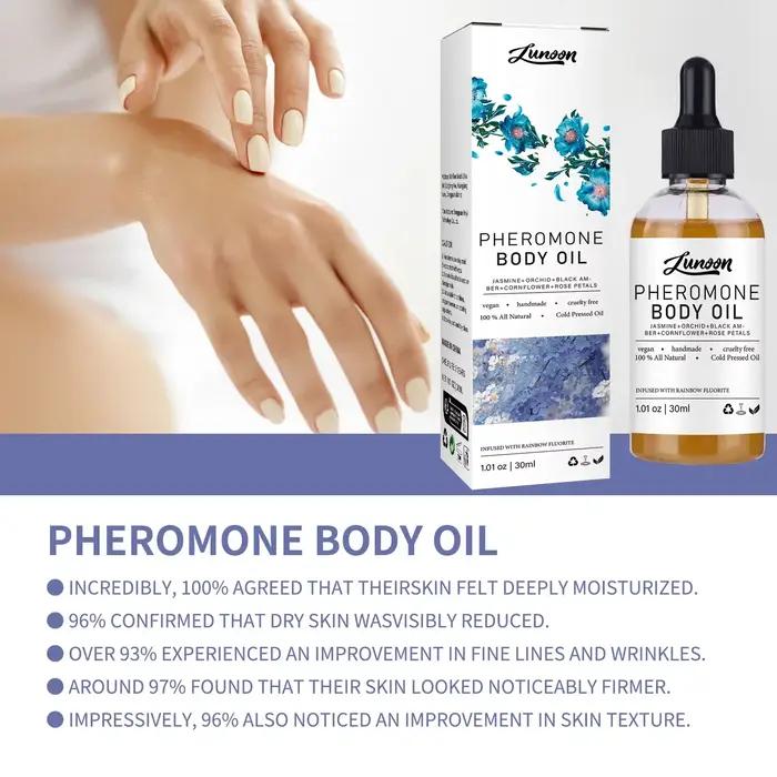 LUNOON 30 ml d'huile corporelle au phéromone, hydratation profonde et nourrissant pour la peau, soin hydratant non gras pour le corps