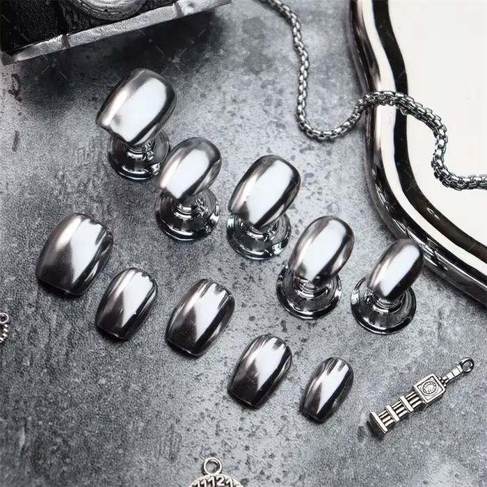 Faux ongles press-on faits main avec kit complet pour manucure élégante et réutilisable pour femmes occasions spéciales et quotidiennes