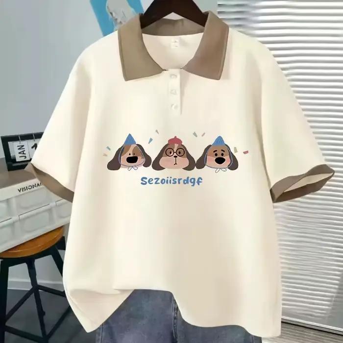 Voľné japonské polo s krátkym rukávom