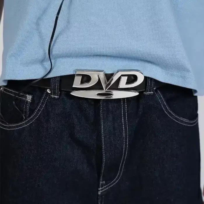 Retro Y2K 2026 DVD prackový opasok pre ženy
