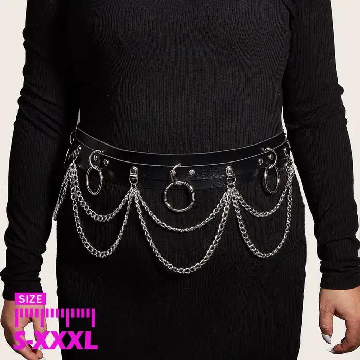 Punk Leder Körperkette Porte-jarretelles en cuir pour femmes, ceinture corset, ceinture de jambe sexy, ceinture SFP, cuisse, accessoire vestimentaire gothique SFP