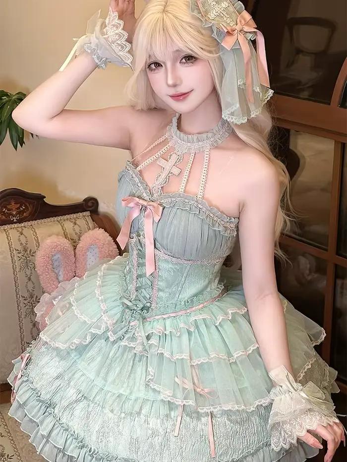 ~Cross~Gothic Princess Lolita Corset avec ourlet à plusieurs couches par Alice Girl PRE COMMANDE / 3 mois