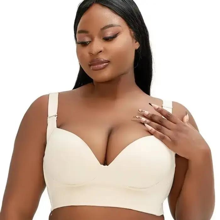 BrasPlus taille sans couture anneau en acier soutien-gorge de sport Anti-affaissement col en v profond dos nu sous-vêtements en Nylon de la chine continentale pour hommes et W