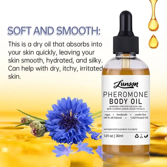 LUNOON 30 ml d'huile corporelle au phéromone, hydratation profonde et nourrissant pour la peau, soin hydratant non gras pour le corps