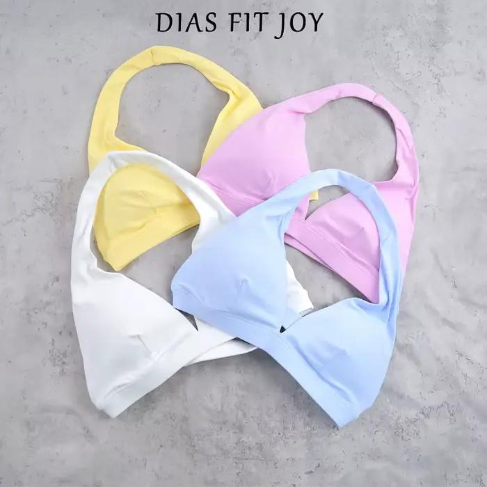 DIAS FIT JOY - Soutien-gorge de yoga à porter autour du cou, sensation de peau nue, pour la course à pied, le fitness, le cyclisme - Soutien-gorge de sport respirant et confortable pour femmes