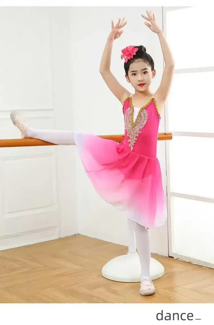 Vêtements de spectacle pour enfants, jupe de ballet, vêtements d'entraînement, jupe moelleuse, vêtements de spectacle pour filles, jupe de princesse bleu ciel