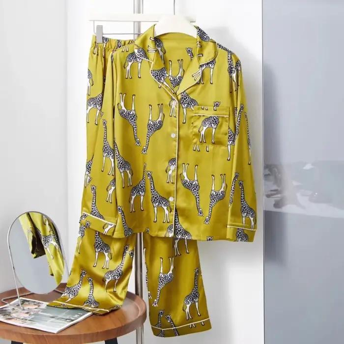 Vêtements de nuit de style européen pour femmes, élegant, irritation y, mode, salons féminins, esthétique, imprimé, printemps, automne, pyjamas doux, Y2K