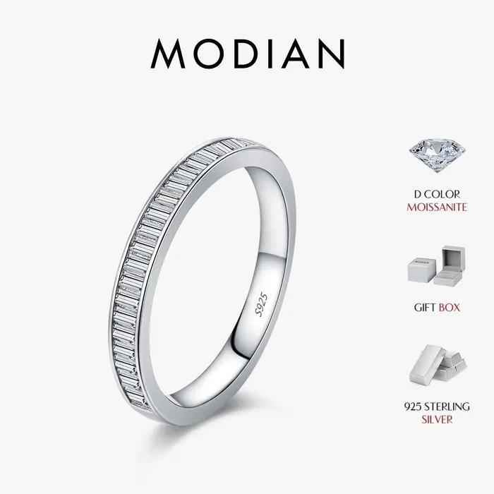 MODIAN – Obdĺžnikové stohovacie prstene s Moissanitom