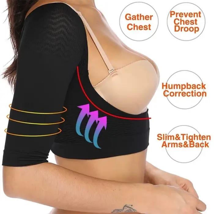 Haut de bras shaper pour femmes, gaine de bras sculpteur invisible, rehausseur de poitrine, soutien de posture, hauts de compression pour les occasions quotidiennes et spéciales