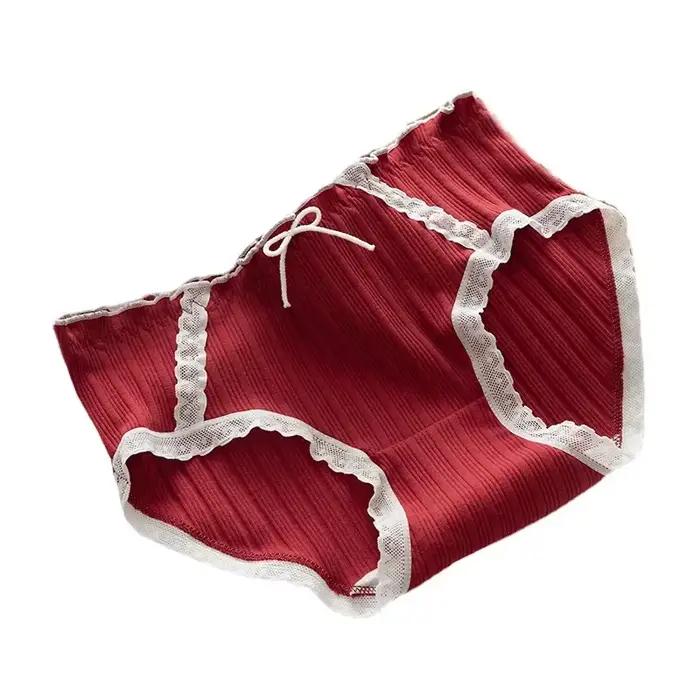 Culotte en coton femme caleçon mode nœud culotte respirante taille moyenne belle fille Lingerie culotte Lenceria sous-vêtements M-XL