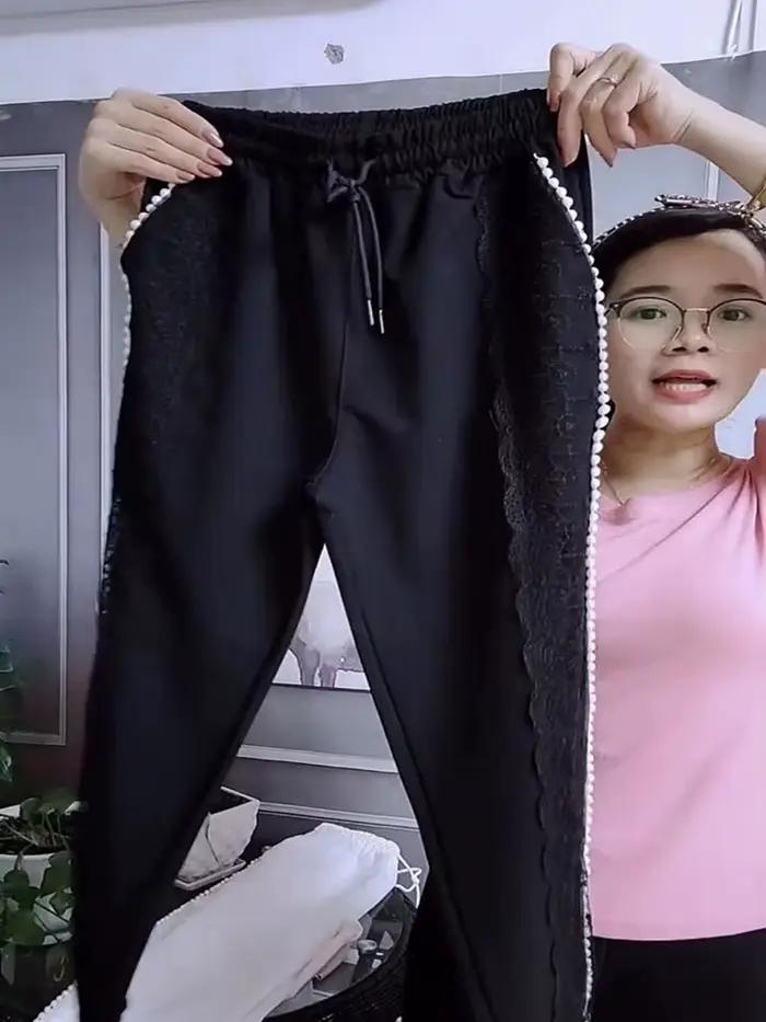 Dámske rýchloschnúce perleťové nohavice