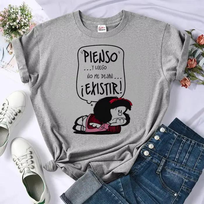 Mafalda tričko pre ženy dizajnérsky grafický manga Tee dievča harajuku komiks streetwear oblečenie