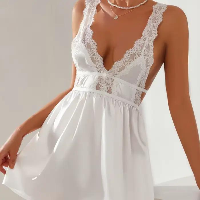 Ensemble de lingerie en dentelle pour femmes, pyjama sexy, robe de nuit, vêtements pour femmes, chemise de nuit sexy, vêtements de maison chauds, robe d'été pour dormir