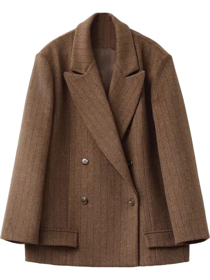 CHIC VEN - Dámske vintage vlnené sako s výstrihom do V