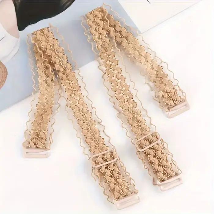 Bandeaux de lingerie en dentelle transparents et invisibles, antidérapants, pour soutien-gorge, couvre-poitrine avec dos sexy croisé et amovible