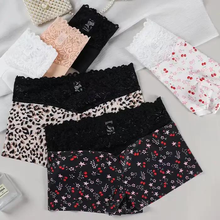 Lot de 6 culottes sexy en dentelle pour femmes, sans couture et confortables, taille mi-haute, lingerie féminine