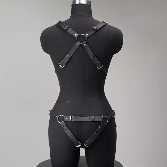 harnais femme porte jartelle harnais femme ceinture harnais cuir porte jarretelle lingerie Harnais complet en cuir PU, style gothique, accessoire décoratif punk pour les sorties romantiques, les soiré