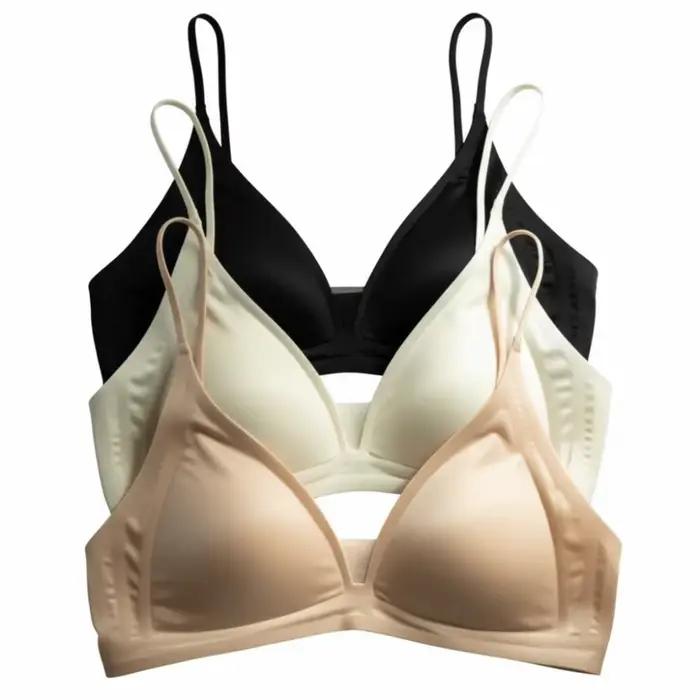 Soutien-gorge français en Satin de lait, décolleté en v profond, Support doux, sans fil, bonnet Triangle, amincissant, bretelles ajustées, petite poitrine