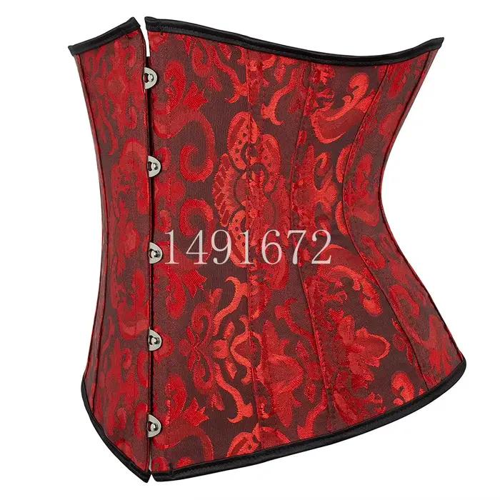 Rose Corset sous le buste haut femmes grande taille taille Cincher Sexy gothique Corpete Corselet mode noir blanc rouge bleu Rose