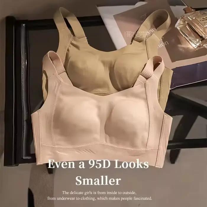 Soutien-gorge Ultra-fin pour femmes, bonnet complet, sport, Anti-affaissement, élévateur d'oreille de lapin, grande taille, sous-vêtements d'automne, sans doublure, minimiseur