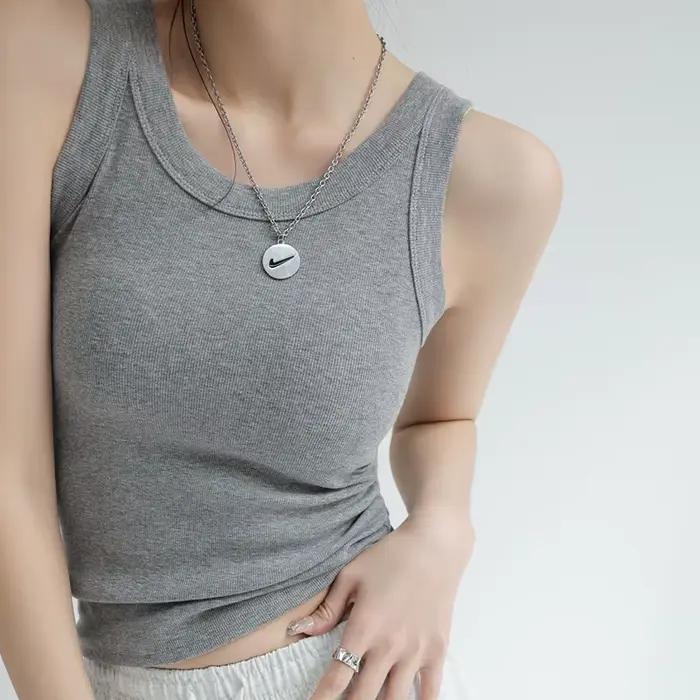 Débardeur côtelé pour femme avec soutien-gorge intégré, sans armatures, confortable pour le quotidien, tenue décontractée, sport léger, sans manches, basique, style cami