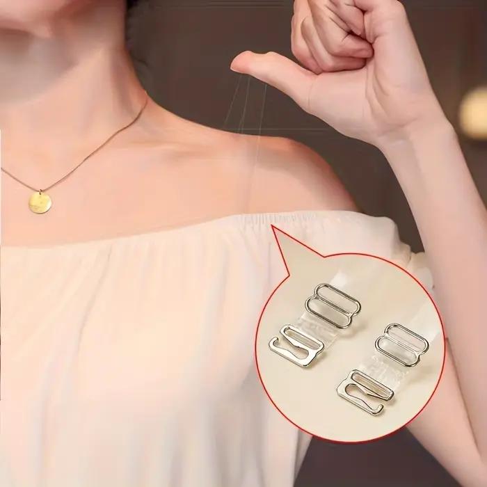 1/3 paires de sous-vêtements transparents avec bretelles en TPU élastiques et soutien-gorge ajustable avec cristaux invisibles