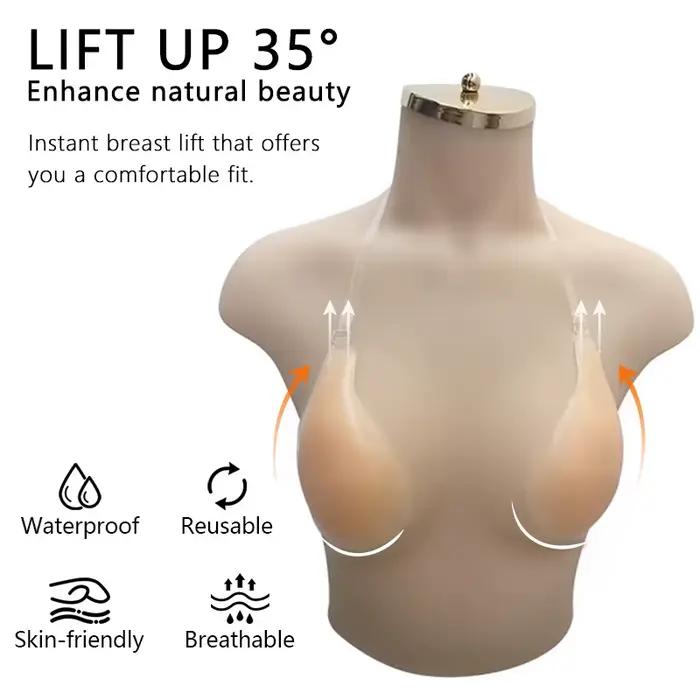 Soutien-gorge de levage en forme de cuillère avec bretelles pour anti-affaissement, rassemblement invisible et sans couture, patch de poitrine en silicone