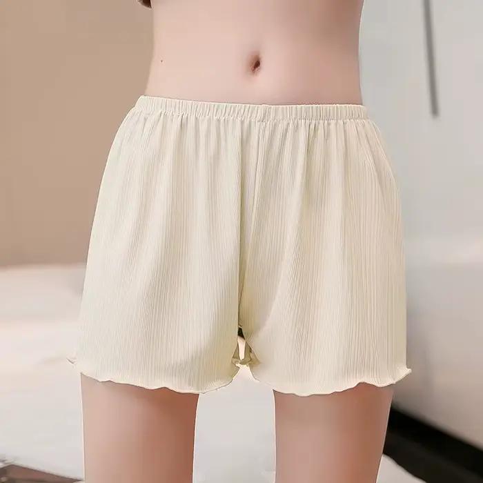 Short de pyjama uni pour femmes, vêtements de nuit doux, respirant, taille élastique, mode coréenne, nouvelle collection, été