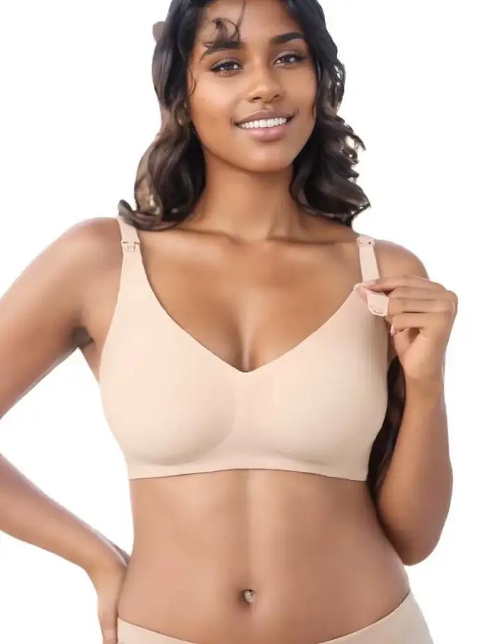 Soutien-gorge d'allaitement pour femmes enceintes, moulage une pièce, sans couture, doux pour la peau, éponge détachable, pratique pour l'allaitement