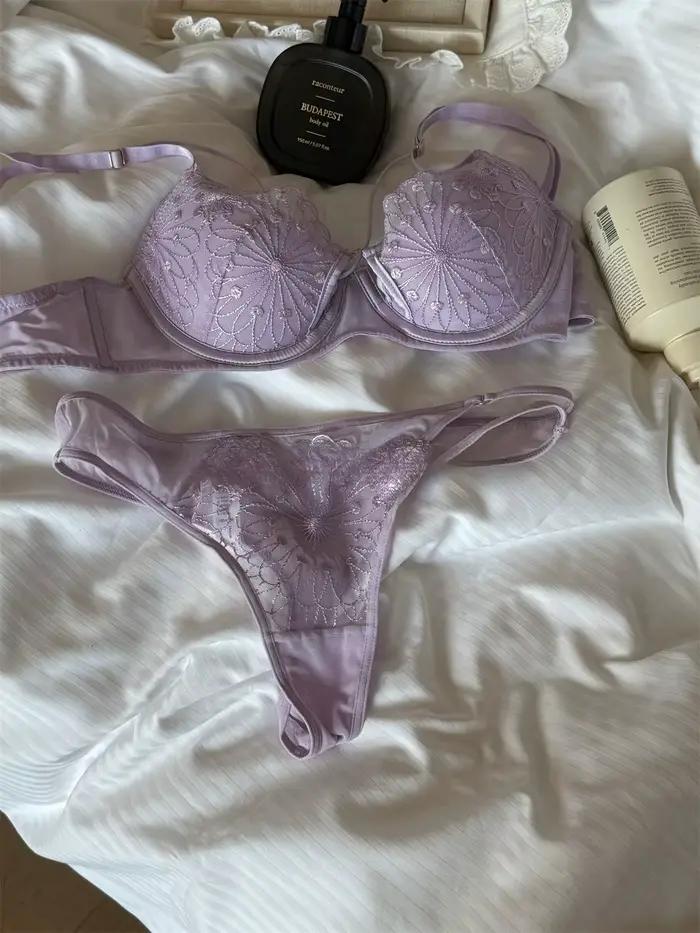 Lingerie de niche violette, soutien-gorge brillant froncé, anti-affaissement, support supérieur, ensemble de soutien-gorge grande taille, sous-vêtements pour femmes