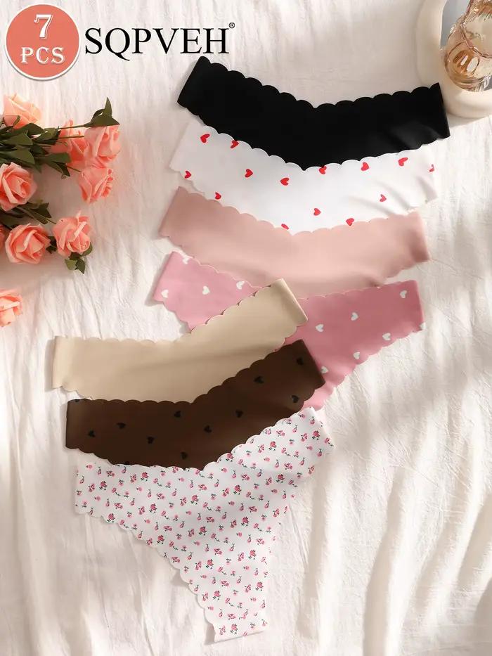 Lot de 7 culottes triangulaires confortables pour femmes, sportives/décontractées, simples et élégantes pour un usage quotidien
