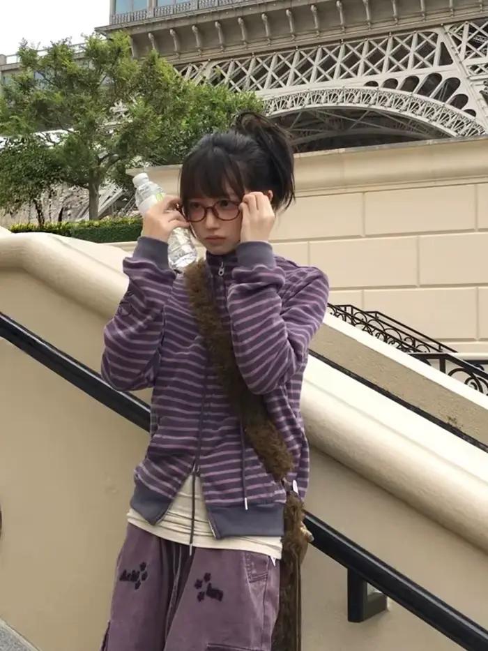 Tonngirls Y2k japonské mikiny pre ženy s dlhým rukávom