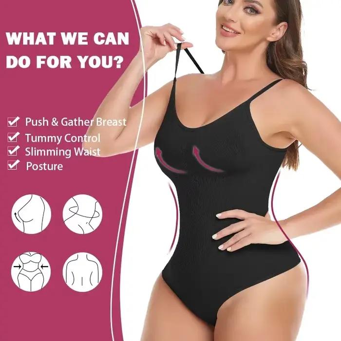 Body de forme ajustée en polyamide et élasthanne pour femmes grandes tailles, contrôle du ventre, confort tout au long de la journée, idéal pour toutes les saisons