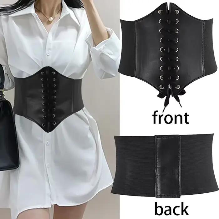 Corset femme gaine amincissante Sexy large ceinture en cuir Cummerbunds sangle ceintures pour femmes taille haute minceur Corsets et Bustiers
