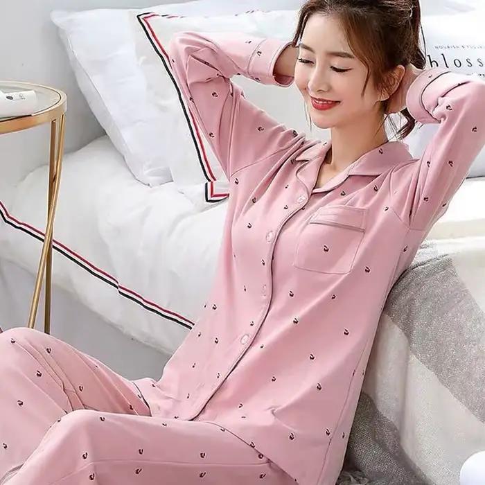 Nouvel ensemble de pyjamas imitation pour femmes, vêtements d'intérieur pour filles, pyjamas printemps-automne, vêtements d'intérieur pour femmes, cardigan à manches longues