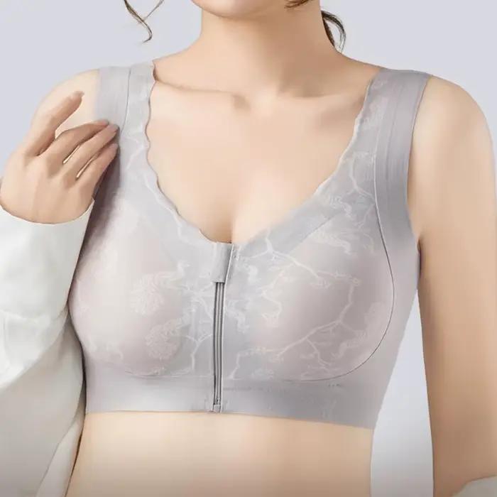 Soutien-gorge post-mastectomie à fermeture éclair frontale sans armatures, confortable pour la récupération après chirurgie du cancer du sein, usage quotidien, nouveau style