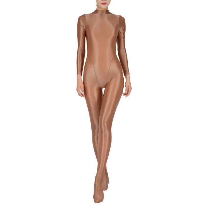 Combinaison complète pour femmes, collants de sport, de gymnastique, de Yoga, à manches longues, une pièce, couleur unie, vêtements de sport en forme de corps