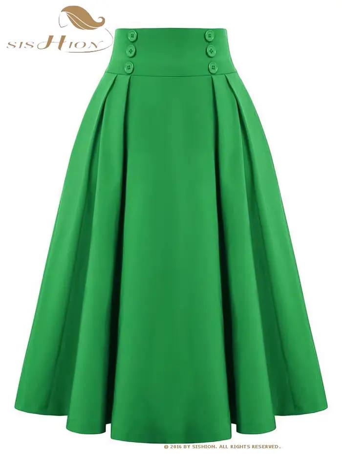 SISHION - Dámske elegantné polodlhé rozšírené sukne