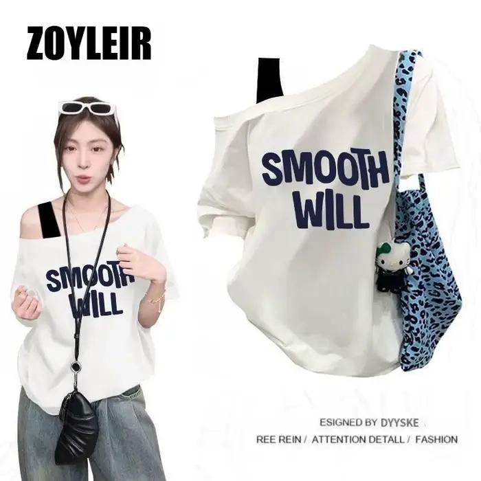 Tunique asymétrique ZOYLEIR oversize avec design graphique pour femmes occasions variées