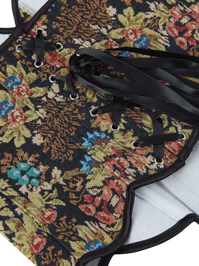 Corset en arête de poisson pour femme, sans dentelle jacquard, chemisier spoant le corps, fronces audi-ceinturées, palais, nouveau