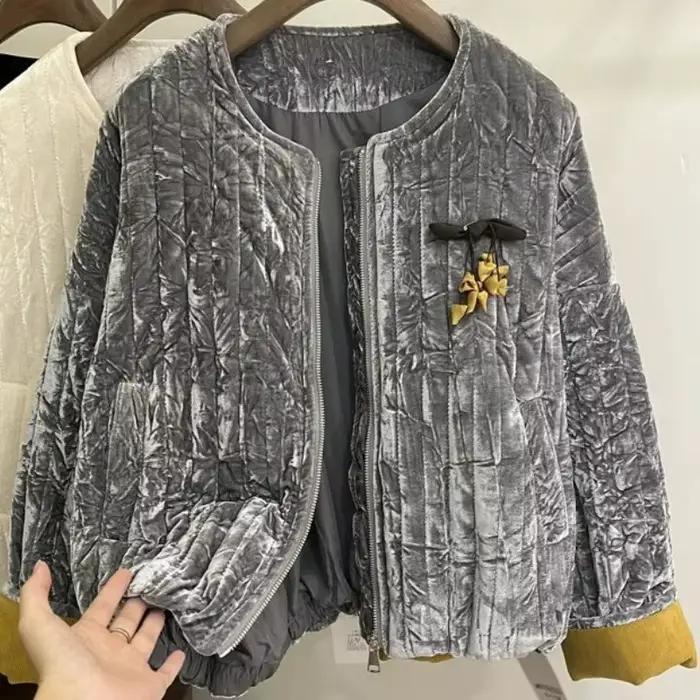 Sivý cardigan so zipsom pre ženy